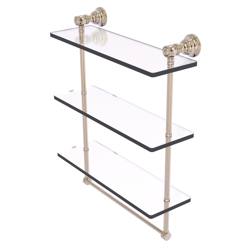 Charlton Home® Freyja Triple Glass Wall Shelf Wayfair